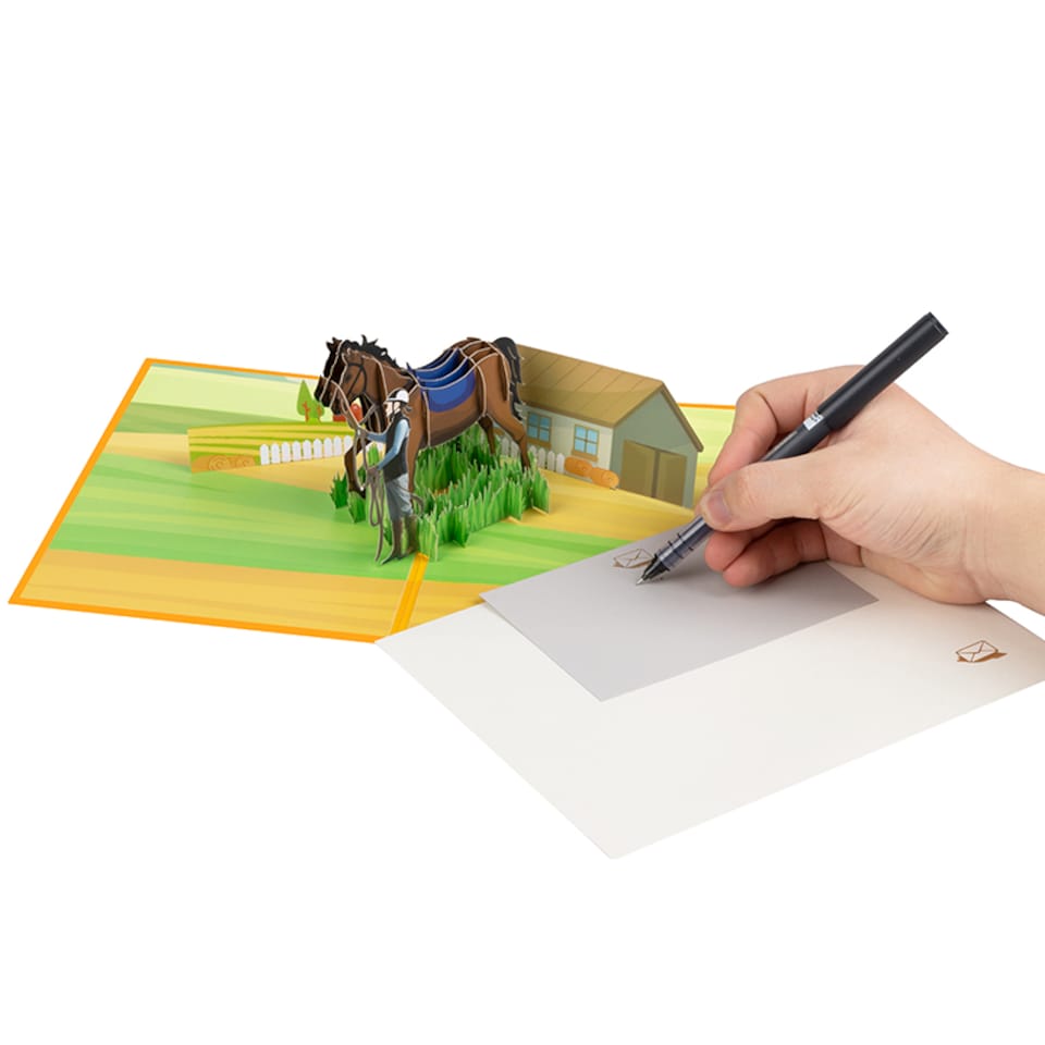 image 1 of Barnside Bond Horse & Rider 3D Pop Up Greeting Card