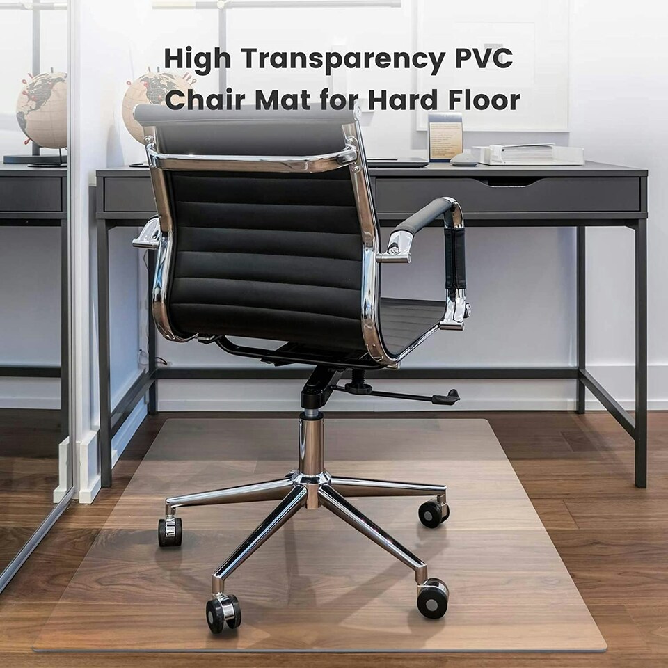 image 1 of Clear Chair Mat for Hard Floors, 90x120cm Rectangular, High Impact Strength, Non-Slip, Non-Recycling Material Clear