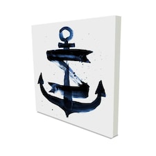 Anchor Deep Blue (Canvas Prints) | Cream
