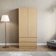 image 8 of Vida Designs Denver 2 Door 2 Drawer Wardrobe With Shelf & Clothes Rail, Pine