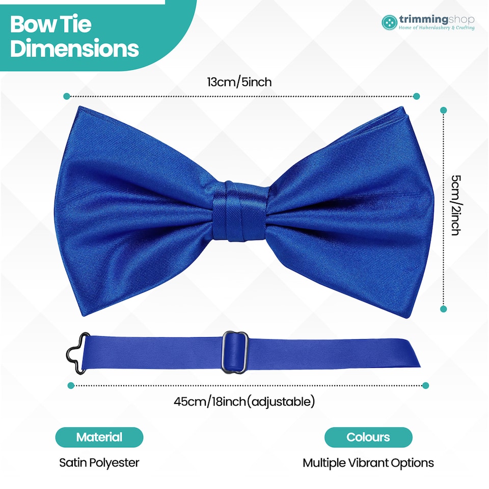image 1 of Mens Bow Ties Colourful Plain Solid Satin Polyester Stylish Bow Ties