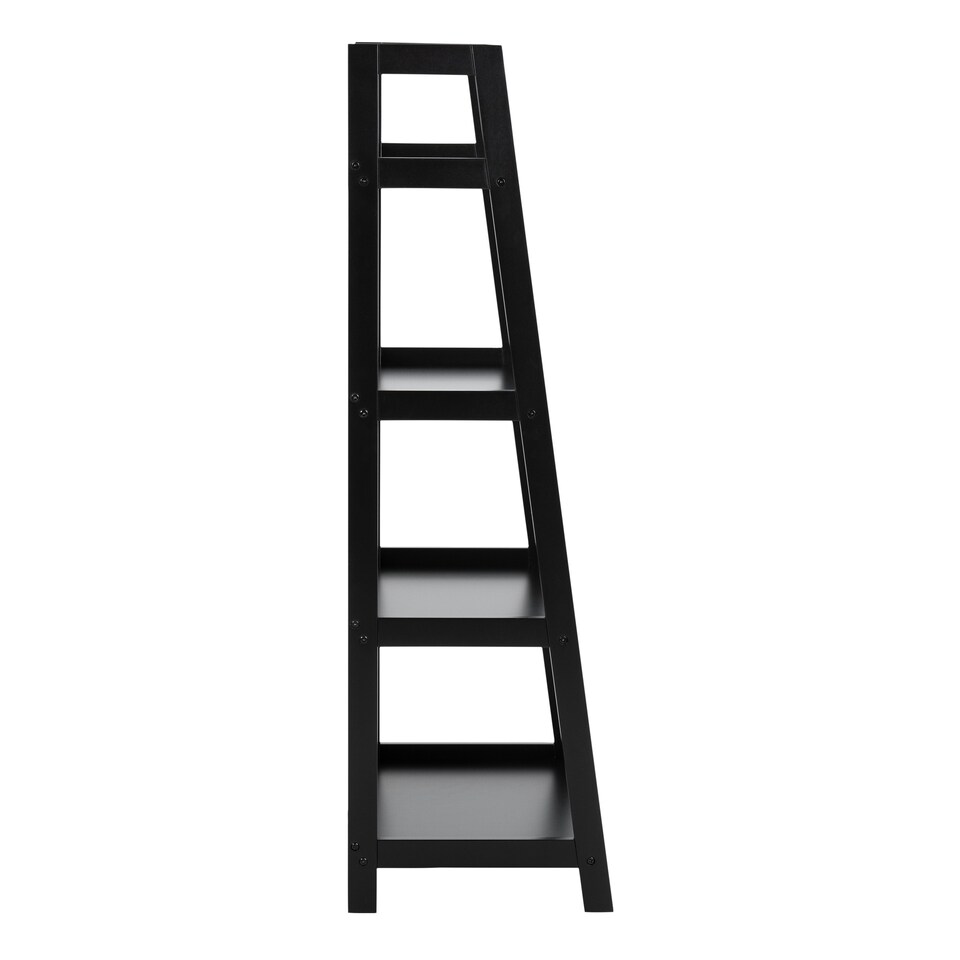 image 1 of Wally Bookcase with 4 Shelves in Black