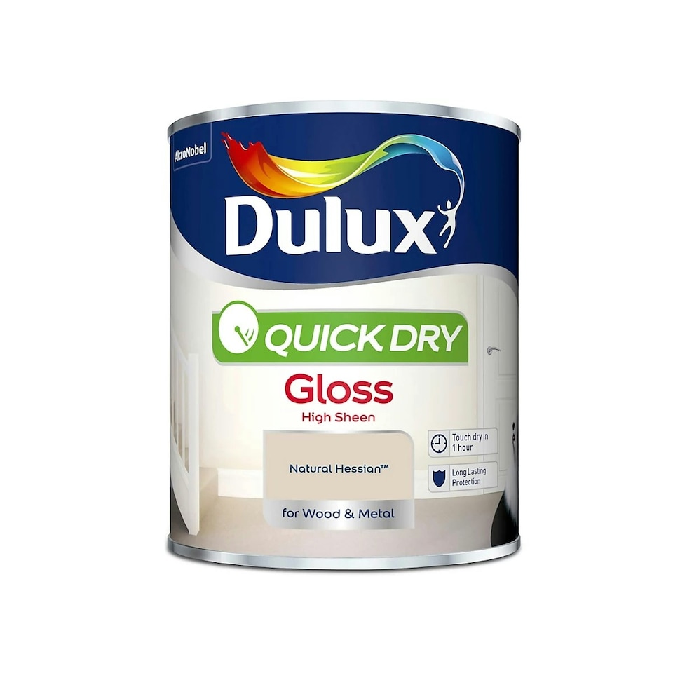 image 1 of Dulux Quick Dry Gloss Paint For Wood And Metal - Natural Hessian - 750Ml