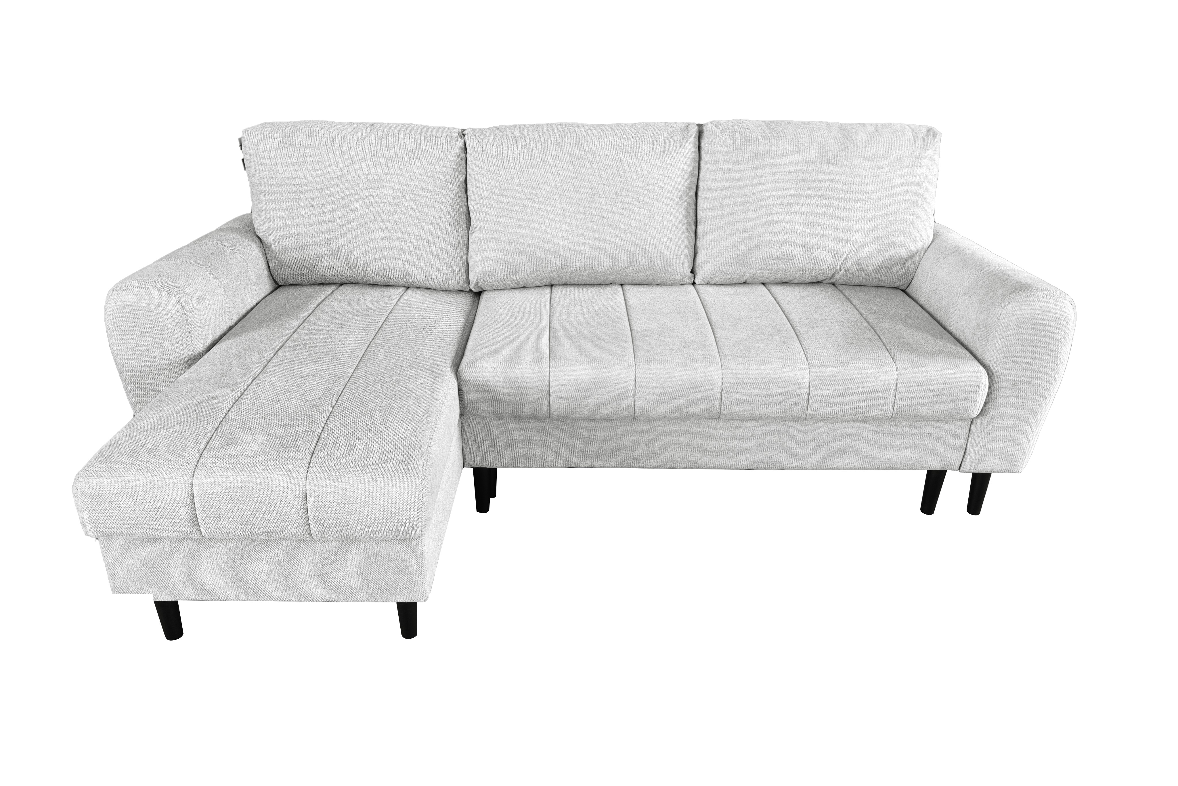 Sienna 3 Seater Right Hand Facing Storage Sofa Bed in Grey, Silver or Beige Silver One Size