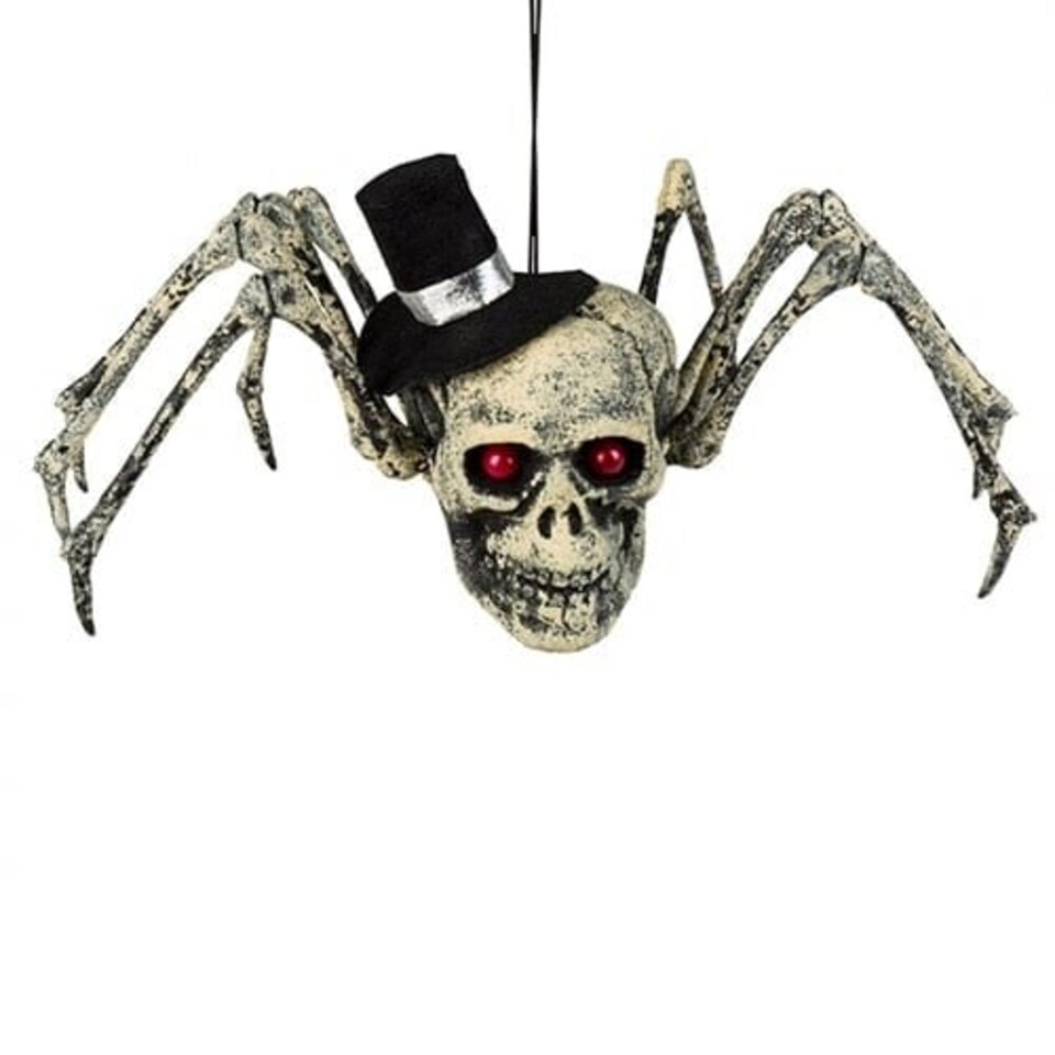 Spider Skull Halloween Hanging Prop Decoration 23cm