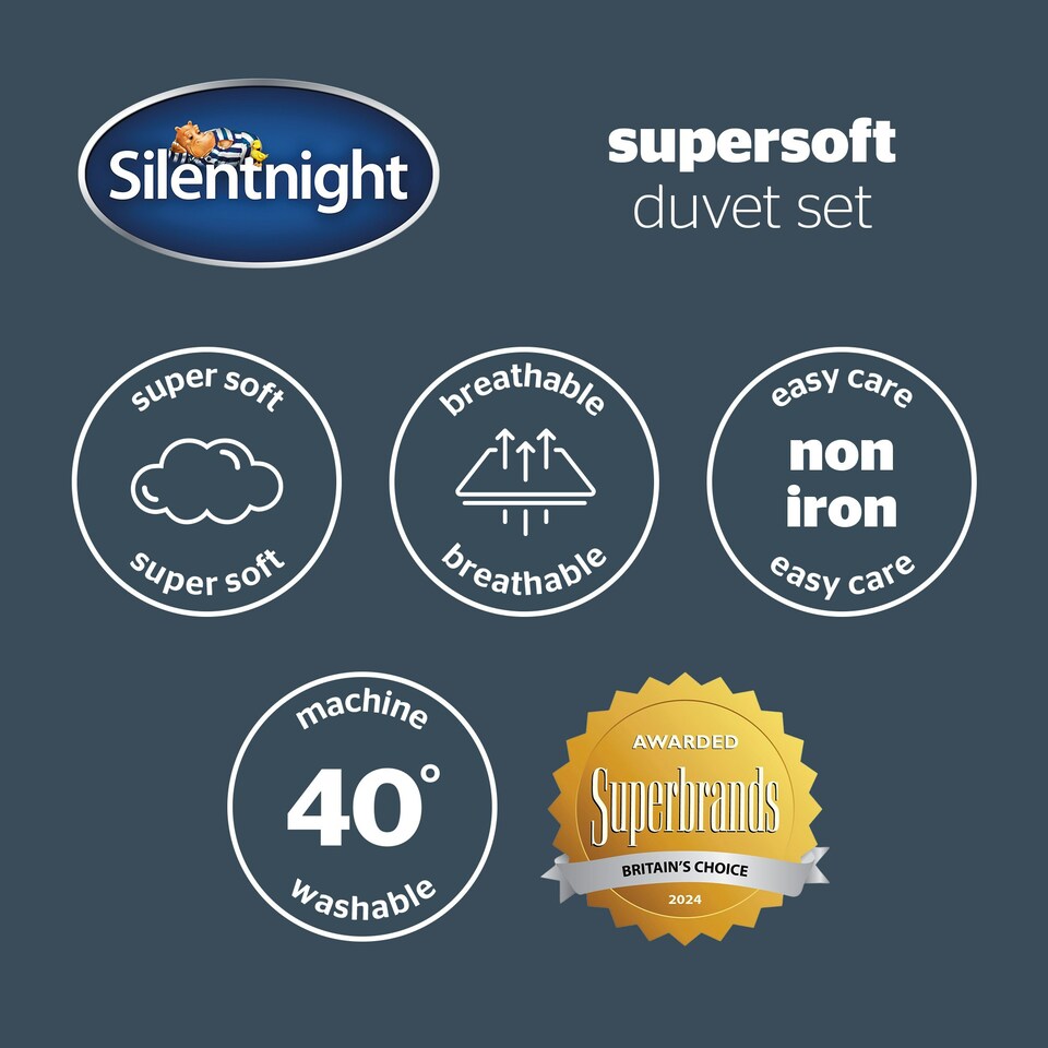 image 1 of Silentnight Supersoft Duvet Set Purple | Berry | Single