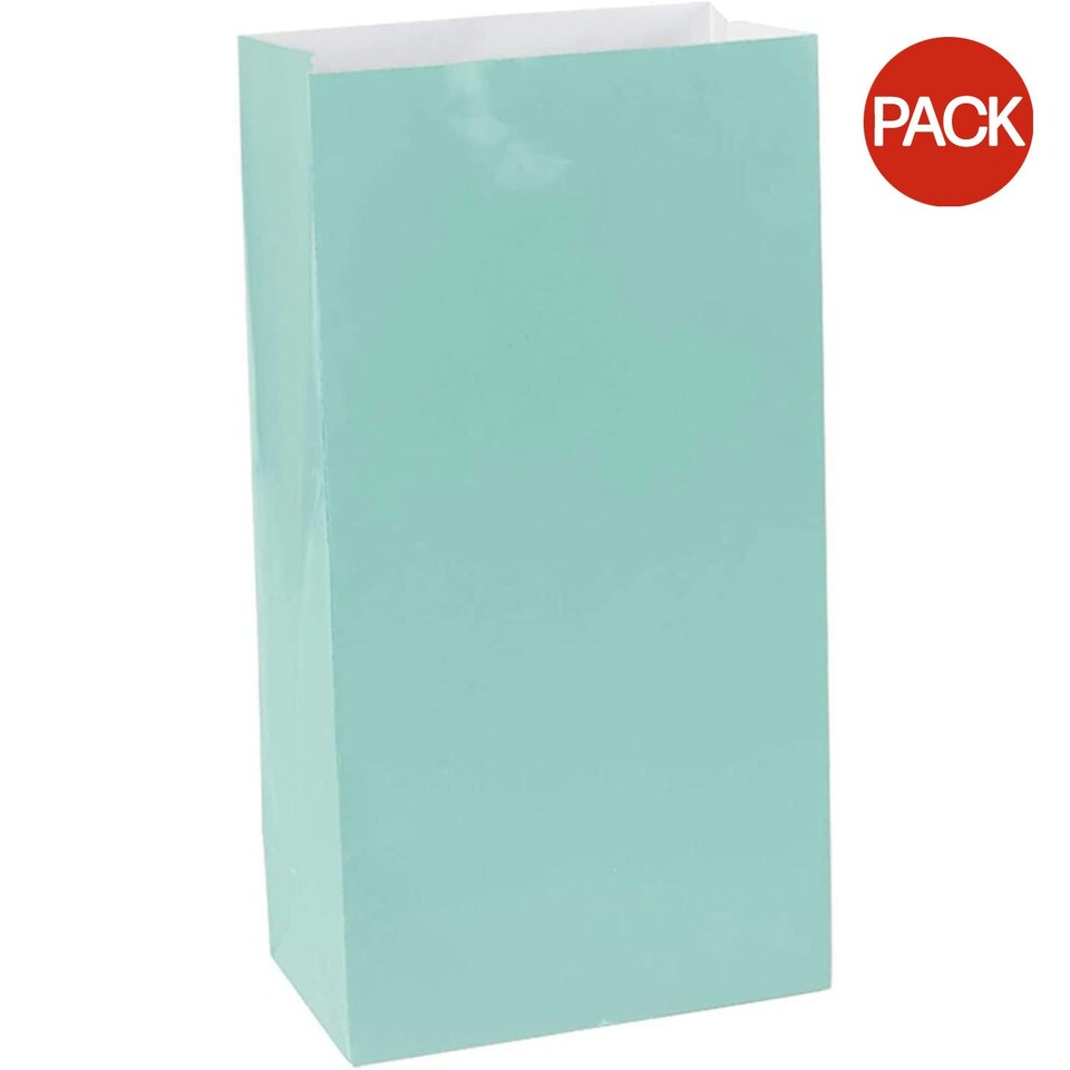 Amscan Mini Paper Party Bags (Pack of 12) - Robins Egg Blue - One Size