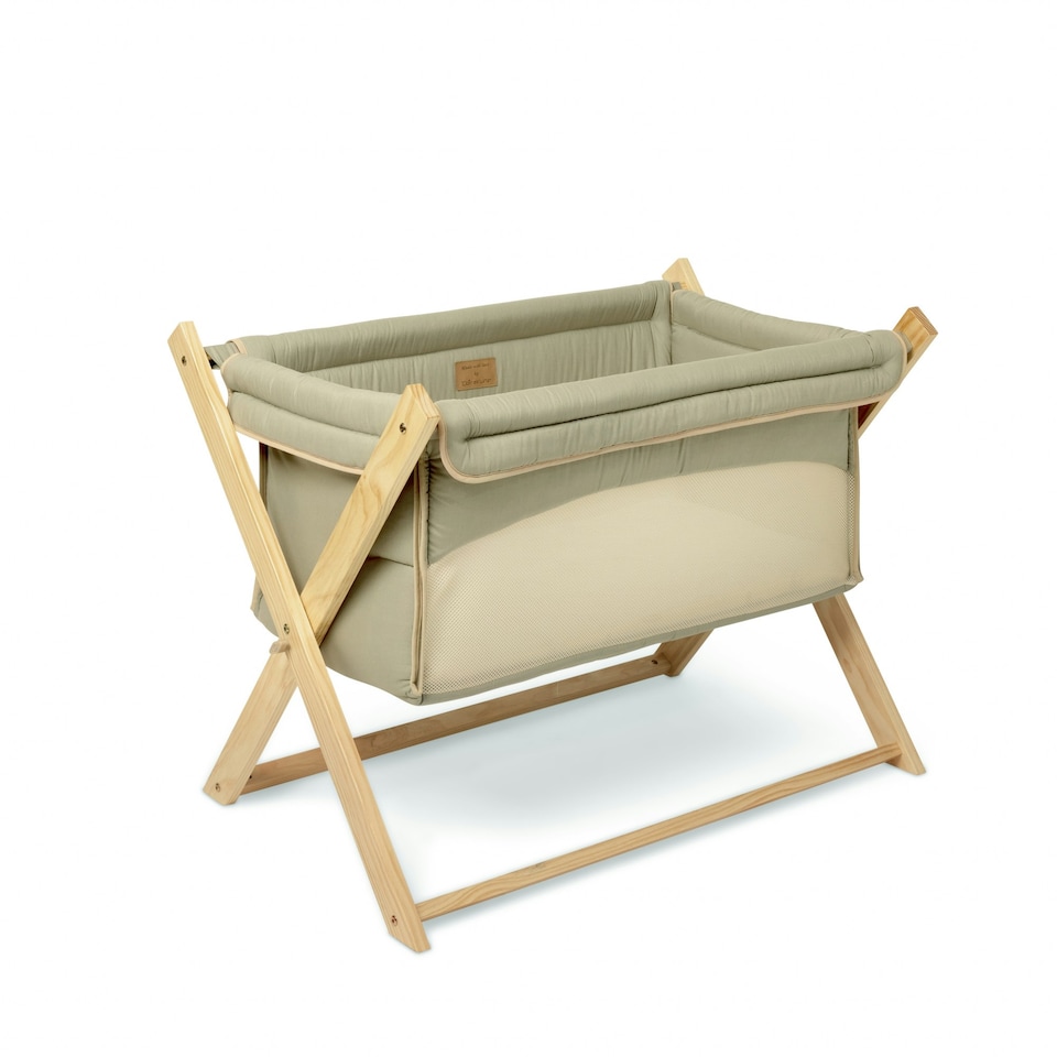 image 1 of Clair de Lune Sage Organic Folding Crib