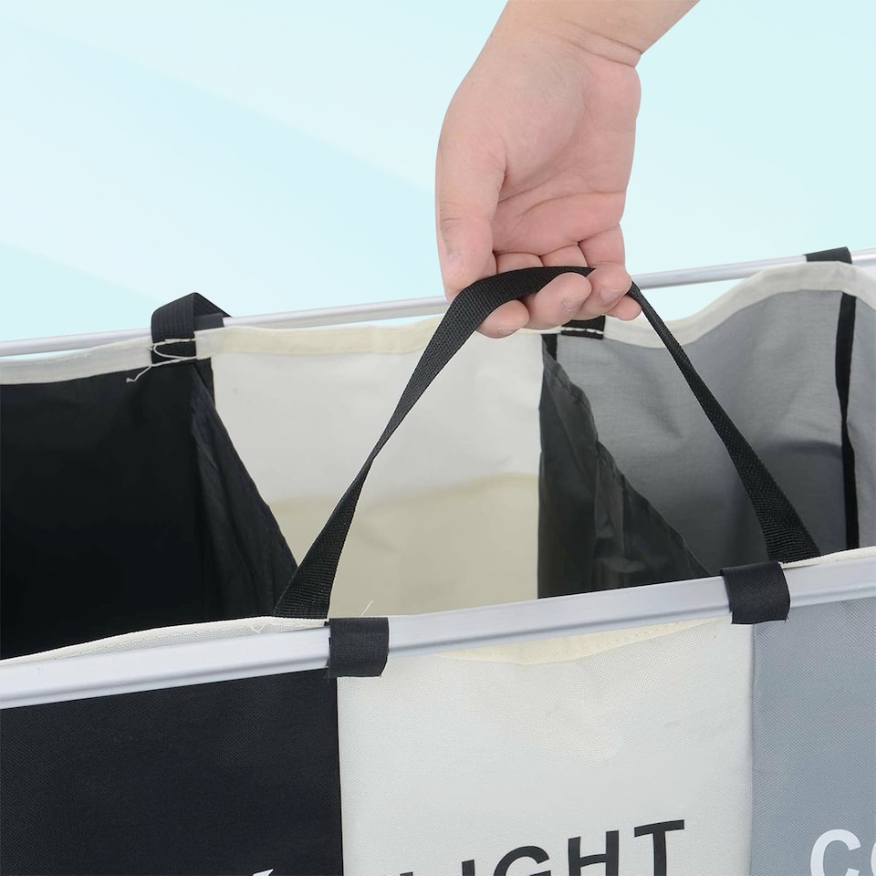 image 1 of 3 Large Compartment Collapsible Laundry Basket, Waterproof Laundry Hamper