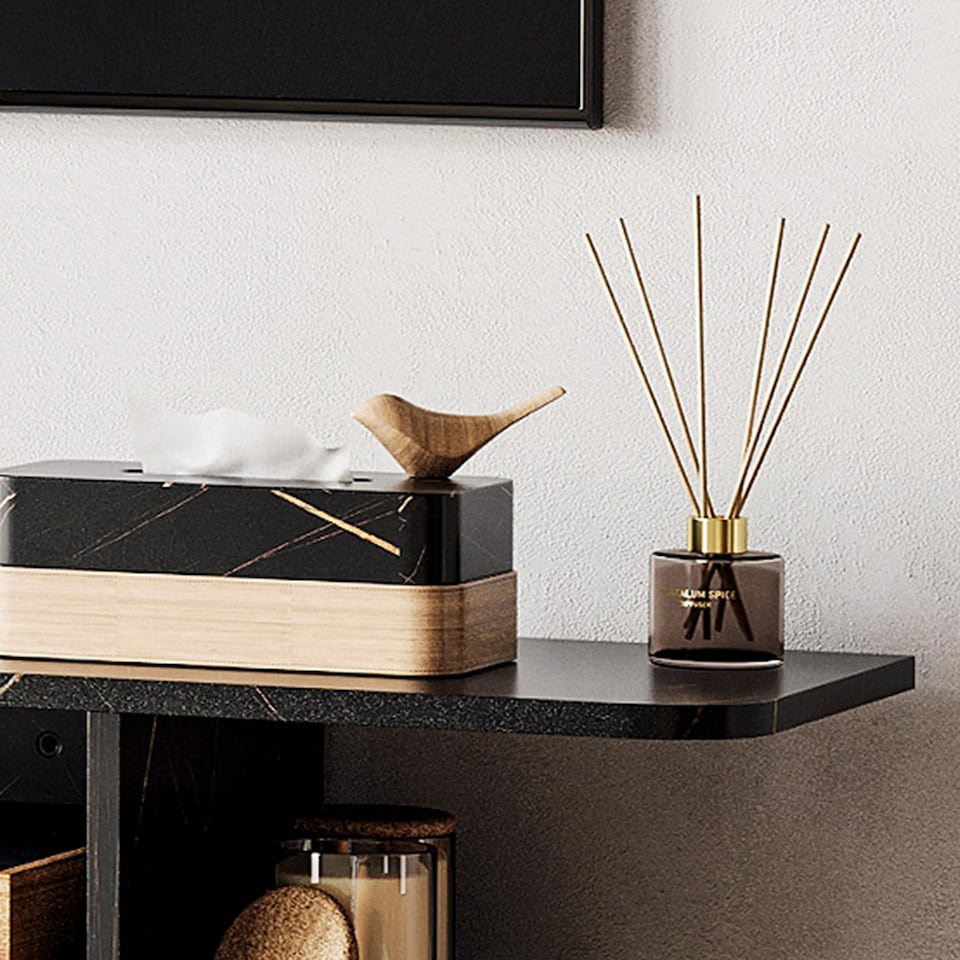 image 1 of HOMCOM Floating TV Unit Stand for TVs up to 40 , Wall Mounted Media Console with Storage Shelf, Entertainment Center, Black