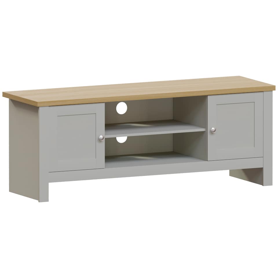 image 1 of Vida Designs Arlington 2 Door TV Unit Shaker Entertainment Storage, Grey & Oak | Grey | Grey & Oak | 1