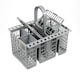 image 8 of SPARES2GO Cutlery Cage Basket compatible with Beko Dishwasher (Grey, Removable Handle, 225mm)