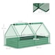 image 5 of Outsunny Raised Garden Bed Planter Box with Greenhouse, Green and Dark Grey
