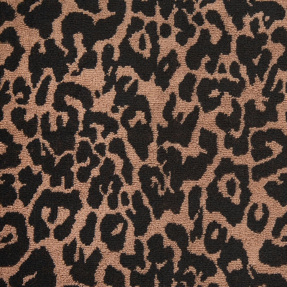 image 1 of OHS 2 Pack Luxury 100% Cotton Leopard Jacquard Absorbent Quick Drying Hand Towel Cream | Natural | Hand towel