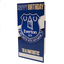 Everton FC Customisable Birthday Card With Stickers - Blue/White/Gold - One Size
