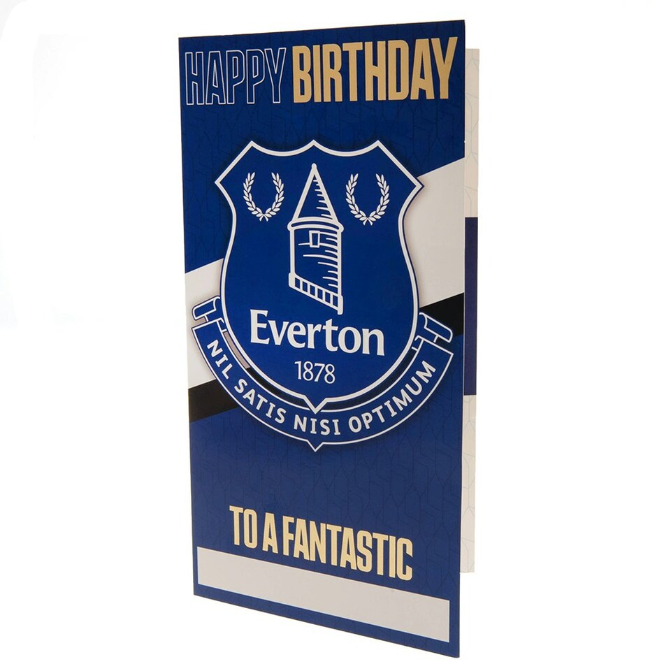 image 1 of Everton FC Customisable Birthday Card With Stickers - Blue/White/Gold - One Size