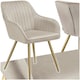 image 1 of Dining Chair Marilyn - quilted velvet, continuous backrest, gold steel legs - per piece Brown | Taupe/Gold