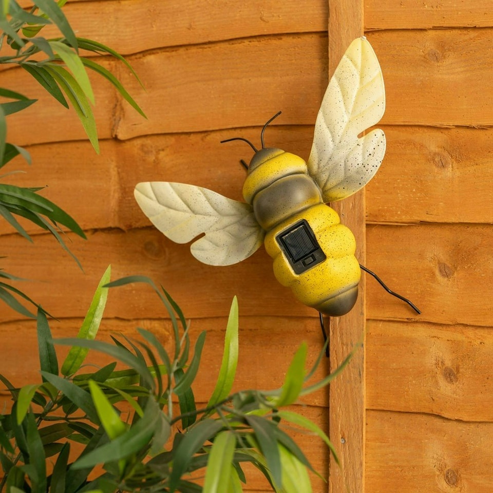 image 1 of ValueLights Bee Yellow Outdoor Solar Decorative Light