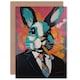 image 1 of Business Rabbit in Suit Modern Pop Art for Him Dad Greeting Card