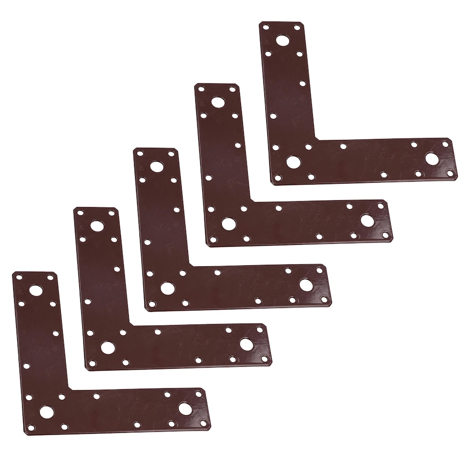 image 1 of Angle Corner Bracket L-Shape Brace Fastener Plate 150 x 150 x 37mm Joist 5PK