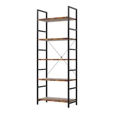 Levede Bookshelf 5 Tier Open Display Shelf 157.5cm Storage Cabinet Bookcase Brown | Brown