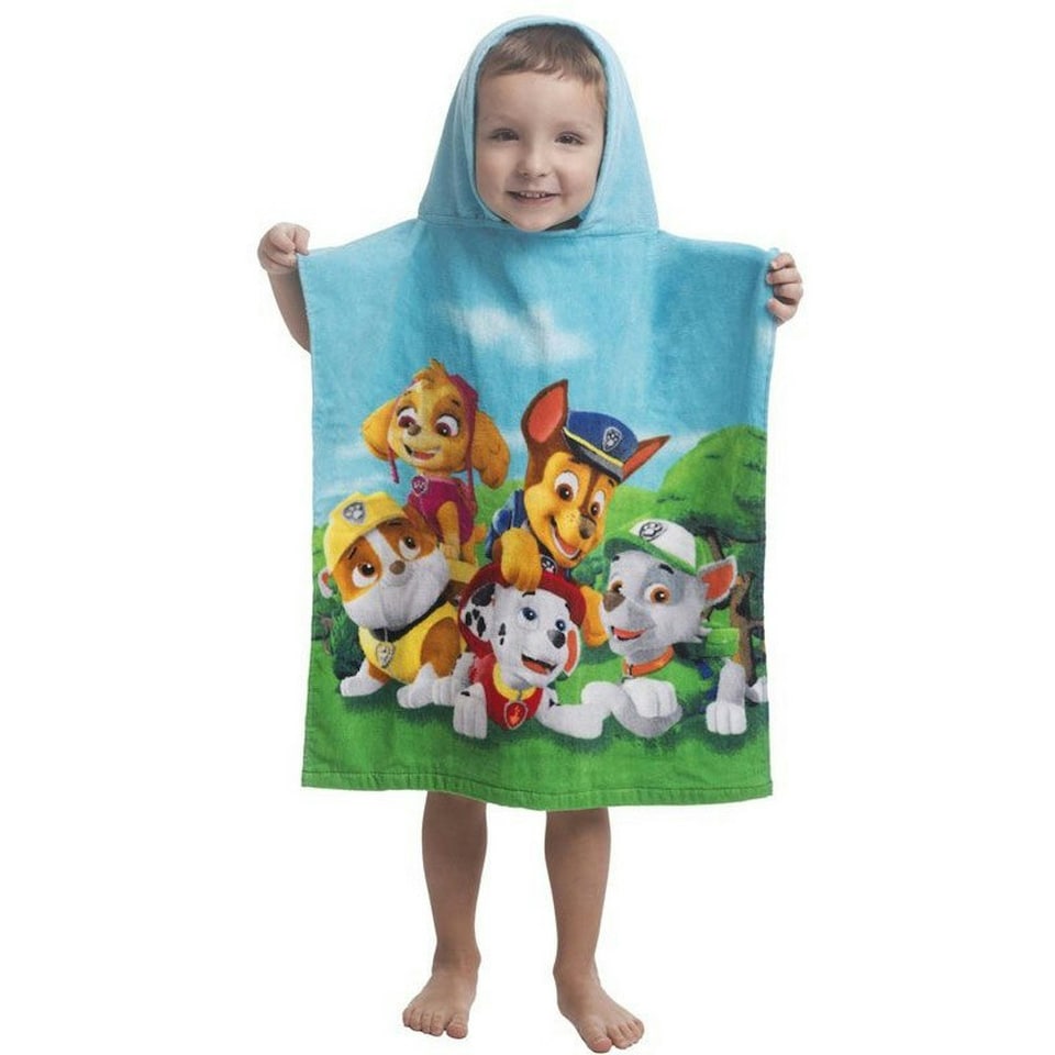 Paw Patrol Childrens/Kids Hooded Towel - Blue/Green - One Size