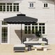 image 6 of Outsunny 2.5m Cantilever Garden Parasol Umbrella with Cross Base, Black | Black | Black