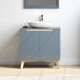 image 3 of Living and Home Freestanding Under Sink Storage Cabinet - Grey