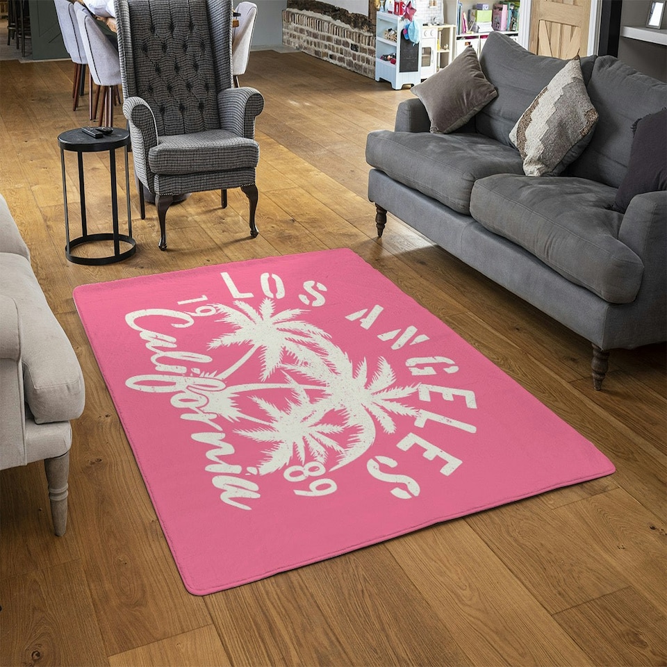 image 1 of Los Angeles California (Rug) Pink | Medium: 80x150cm