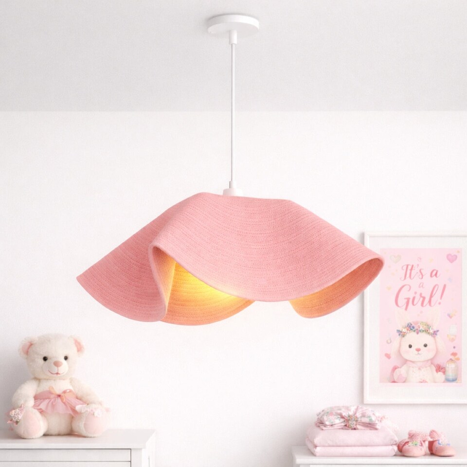 image 1 of CGC Lighting Flora 78cm Pink Large Floppy Fabric Lampshade