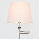 image 1 of ValueLights Sinatra Brushed Silver Floor Lamp with Medium Pink Tapered Shade and LED Bulb
