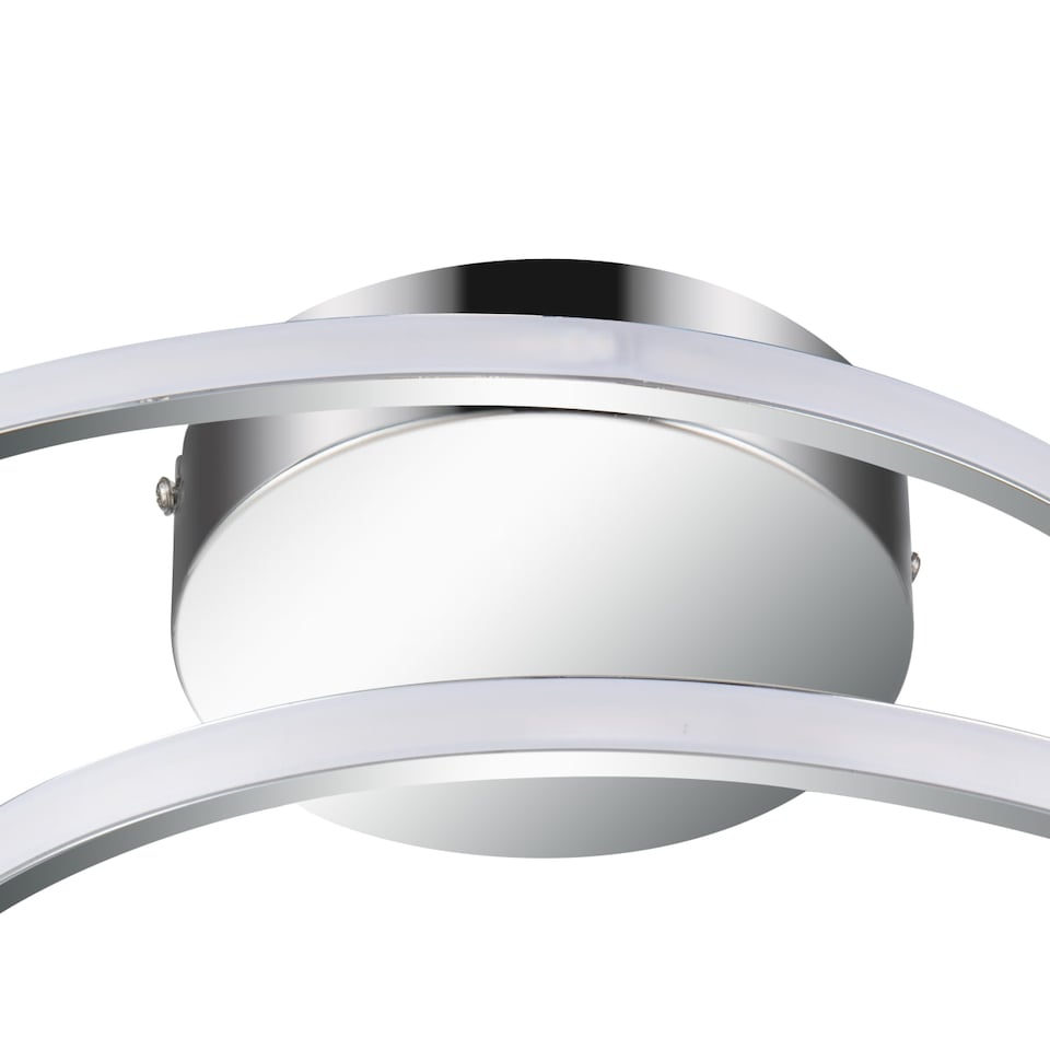 image 1 of COSYLYTE Alston Double Ring Integrated LED, Modern Ceiling Flush Light - Chrome | Chrome | 1