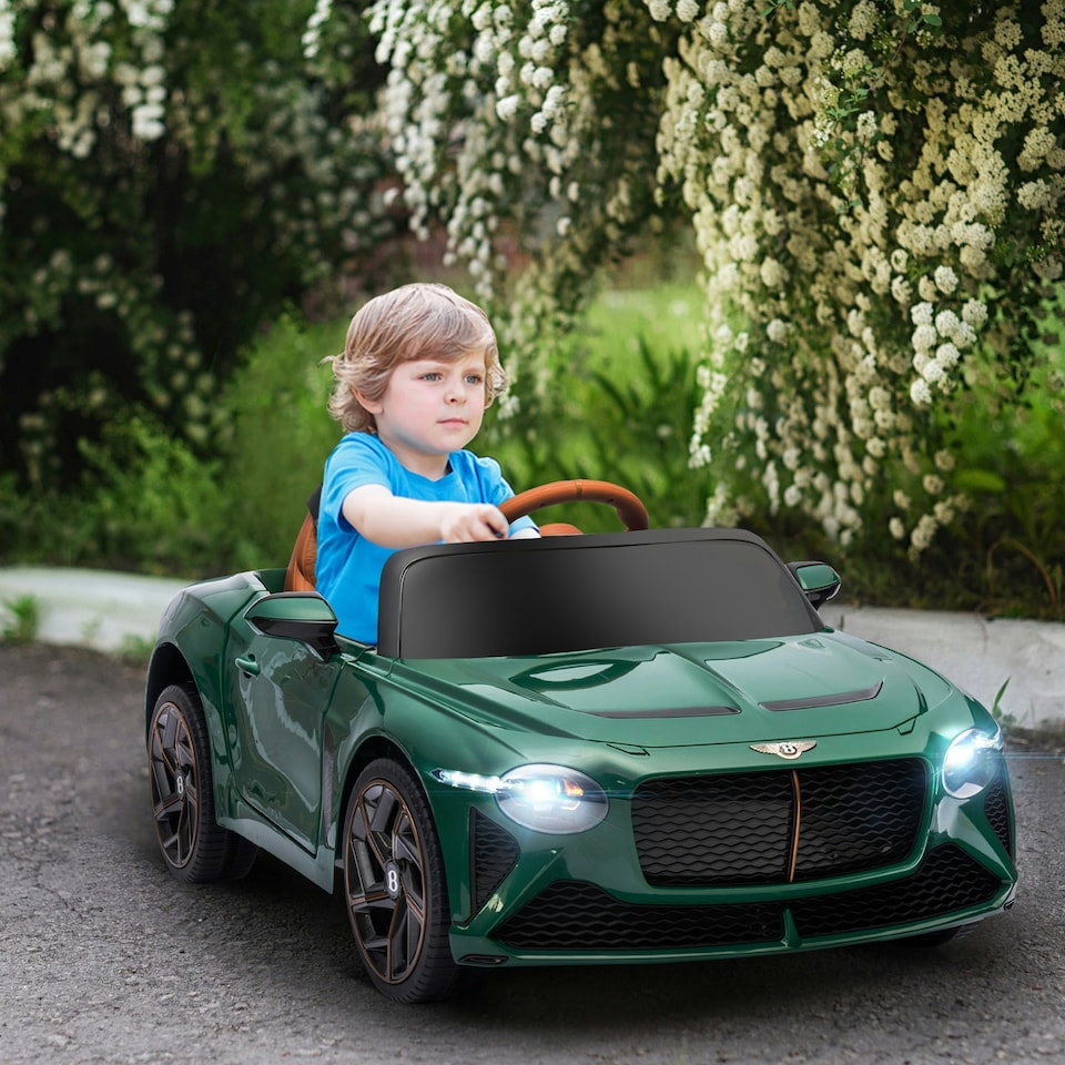 image 1 of HOMCOM Bentley Bacalar Licensed 12V Kids Electric Ride-On w/ Remote - Green
