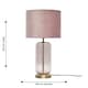 image 7 of Set of 2 Walpole - Blush Glass and Antique Brass 49cm Table Lamps with Pink Velvet Shade | Yellow | Pink | Large | 2