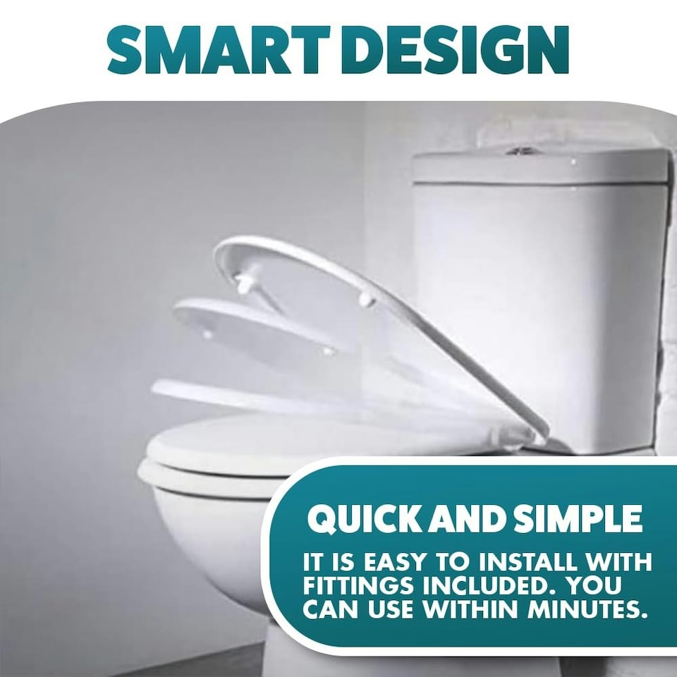 image 1 of Marco Paul White Plastic Oval Toilet Seat 18"