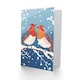 image 2 of Two Robin Birds on Snow Tree Branch Blank For Him Or Her Art Xmas Festive Christmas Card