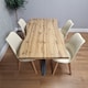 image 1 of Modern Dining Set with 4 Cream Plastic Chairs with Faux Leather Seats Kitchen Dining Furniture