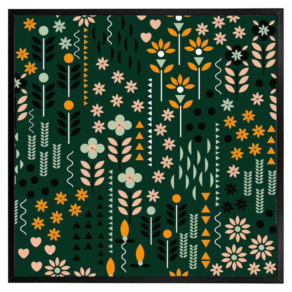 image 1 of Selection of flowers print (Picutre Frame) White | M