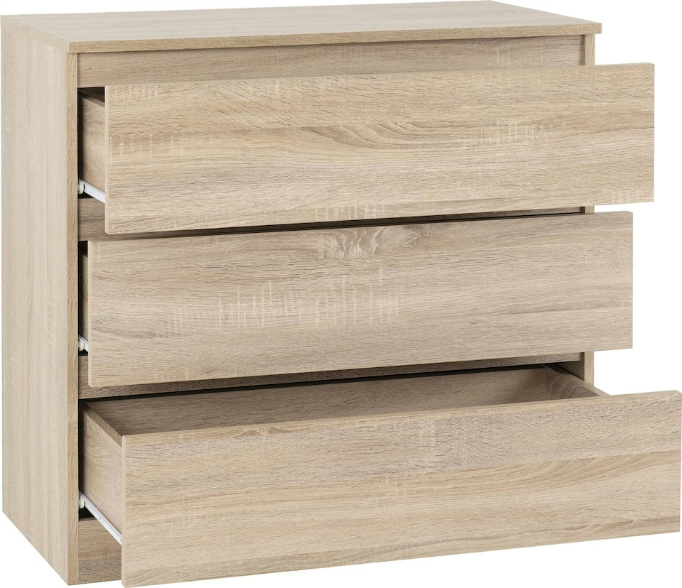 image 1 of Malvern 3 Drawer Chest Black