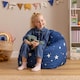 image 2 of Kids Starry Skies Bean Bag Chair Navy Blue Childrens Bean Bags | Blue | Navy Blue | 1