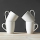 image 2 of Carnaby White Porcelain Mugs Set of 4 Ceramic Coffee & Tea Kitchen Mug Gift Sets | White | 4
