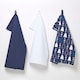 image 1 of Homescapes Blue Winterland Set of 3 Christmas Tea Towels Blue
