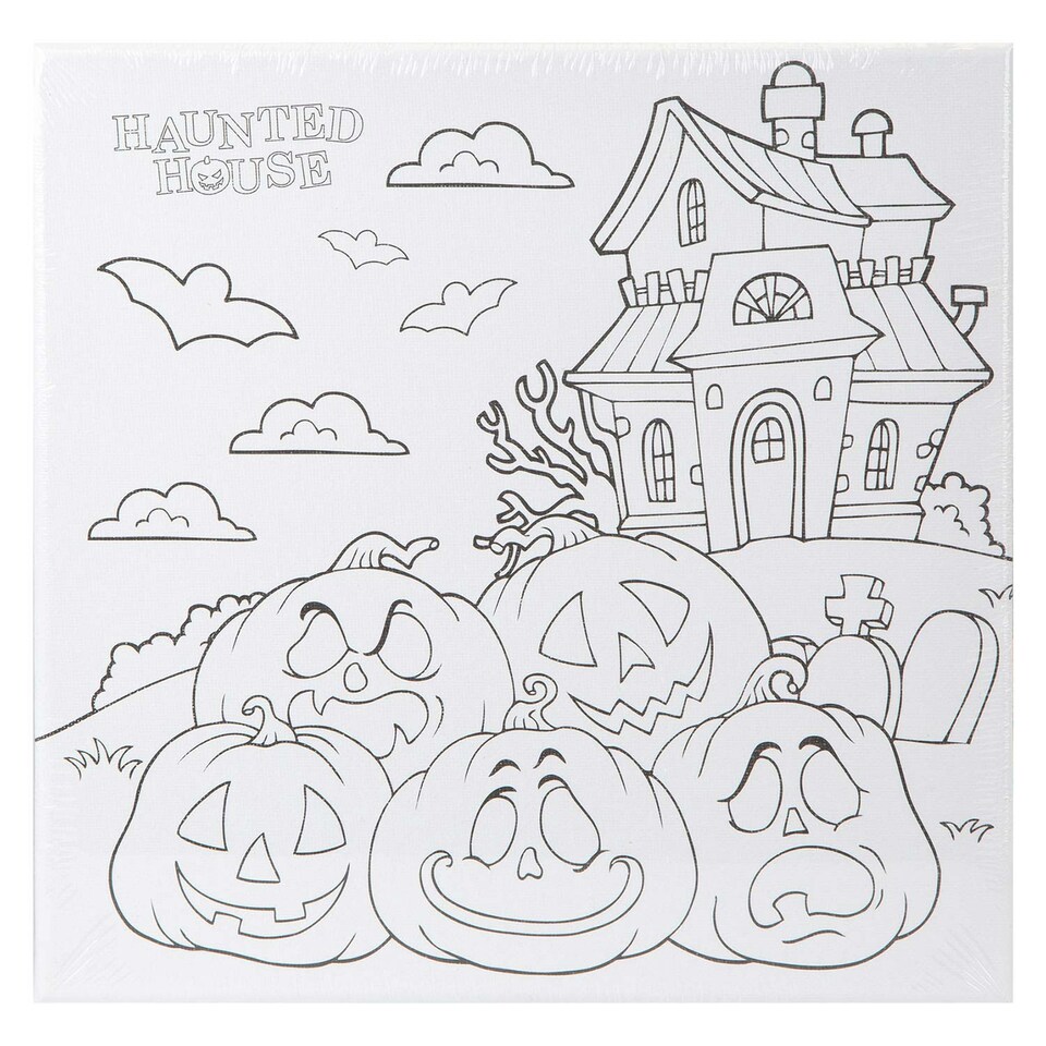 image 1 of vfm-estore Halloween Canvas Craft Accessory - 25cm Trick or Treat House