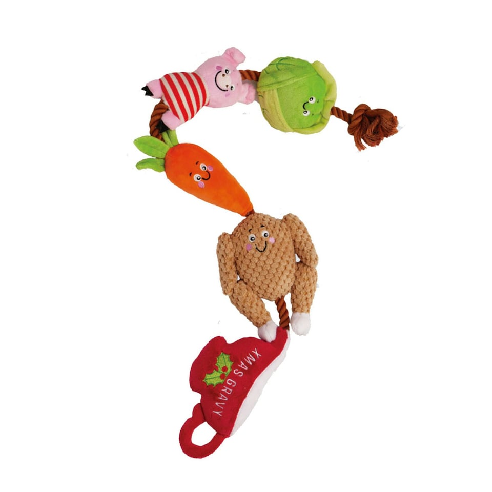 image 1 of House Of Paws Dinner Christmas Rope Dog Toy - Multicoloured - One Size