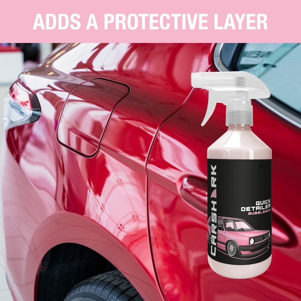 image 1 of CARSHARK Bubblegum Quick Detailer 3 x 500 ml - Cleans & Protects Vehicle Finish - Spray & Wipe