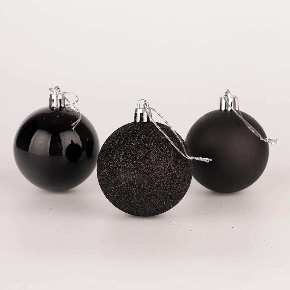 image 1 of 18 Black Baubles - 6cm