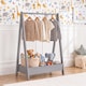 image 1 of Junior Vida Kids Bedroom Furniture Space Saving Foldable Clothing Rack - Grey