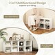 image 8 of COSTWAY 8 Grid Shoe Bench 2 in 1 Shoe Organizer Storage White White
