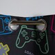 image 3 of OHS Kids Gaming Print Blackout Lined Eyelet Curtains, 46x54" - Black