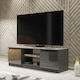 image 2 of TV Unit TV Stand Grey High Gloss Media Console Sideboard Storage Cabinet 120cm